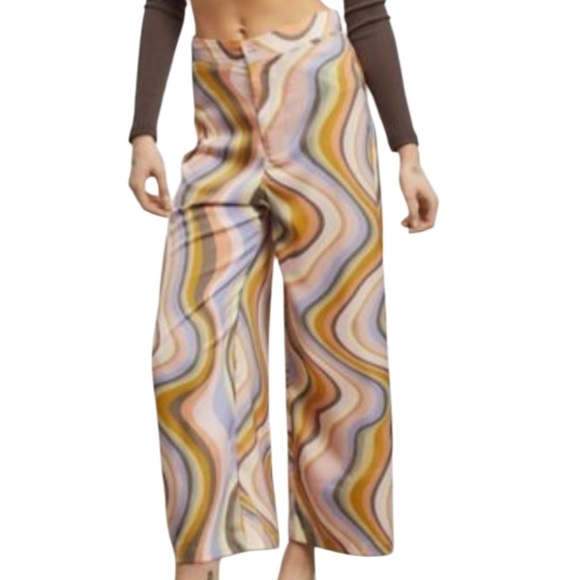 Urban Outfitters Multicolor Swirl Wide Leg Pants Inseam 26 - Picture 1 of 8